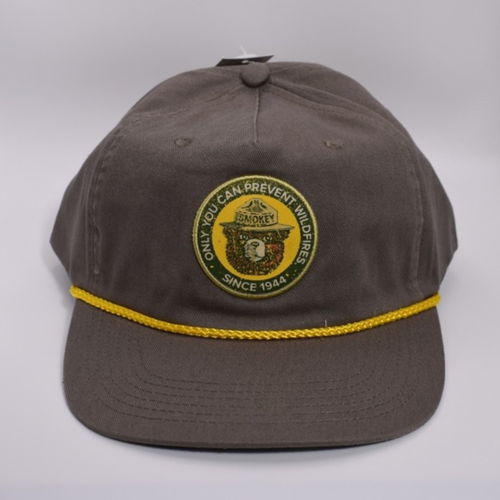Smokey The Bear Only You Can Prevent Forest Fires Snapback Hat Cap Brown‎ NEW
